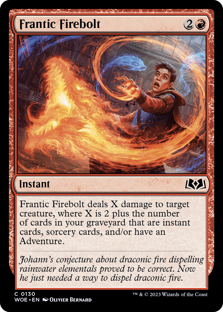 Frantic Firebolt - Common Instant card from Wilds of Eldraine