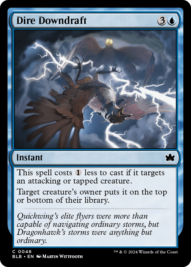 Dire Downdraft - Common Instant card from Bloomburrow