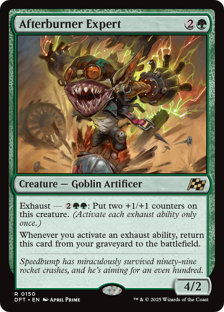 Afterburner Expert - Rare Creature — Goblin Artificer card from Aetherdrift