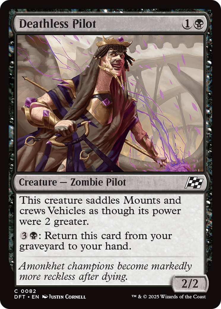 Deathless Pilot - Common Creature — Zombie Pilot card from Aetherdrift
