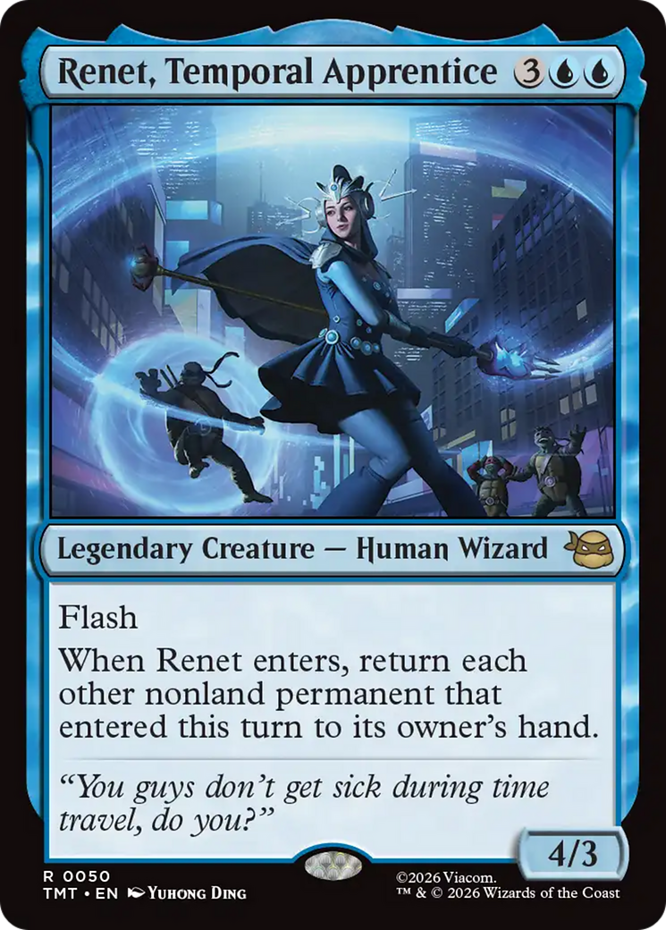 Renet, Temporal Apprentice - Rare Legendary Creature — Human Wizard card from Teenage Mutant Ninja Turtles