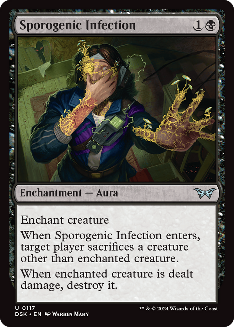 Sporogenic Infection - Uncommon Enchantment — Aura card from Duskmourn: House of Horror