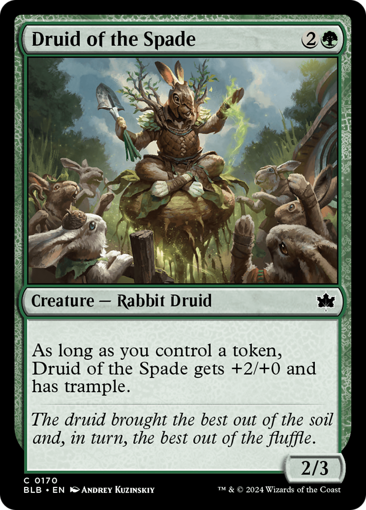 Druid of the Spade - Common Creature — Rabbit Druid card from Bloomburrow