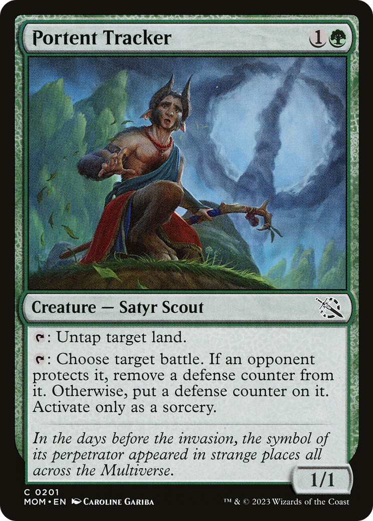 Portent Tracker - Common Creature — Satyr Scout card from March of the Machine