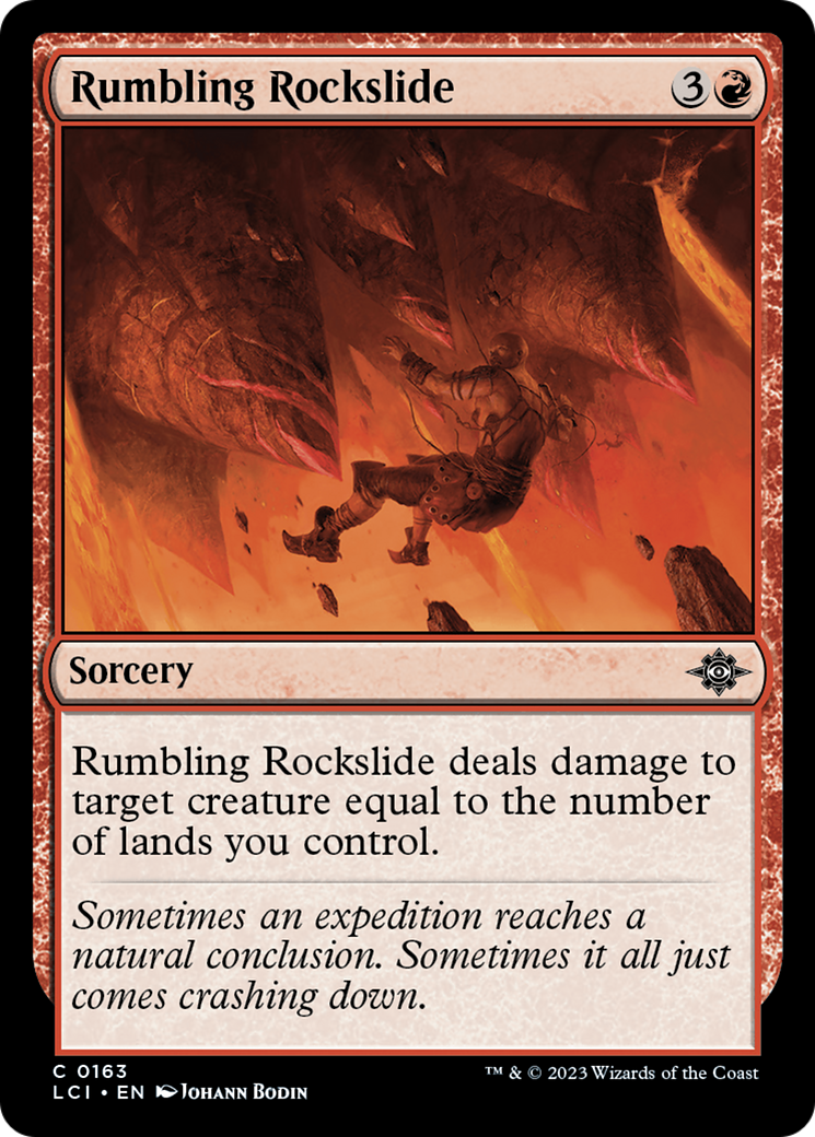 Rumbling Rockslide - Common Sorcery card from The Lost Caverns of Ixalan