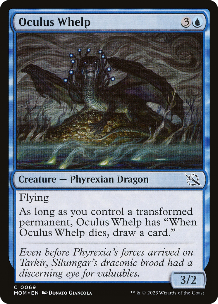 Oculus Whelp - Common Creature — Phyrexian Dragon card from March of the Machine
