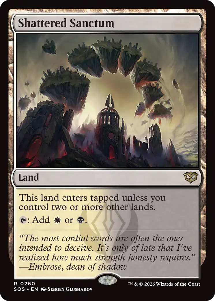 Shattered Sanctum - Rare Land card from Secrets of Strixhaven