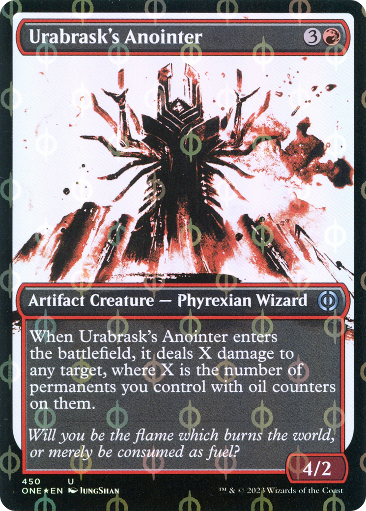 Urabrask's Anointer - Uncommon Artifact Creature — Phyrexian Wizard card from Phyrexia: All Will Be One