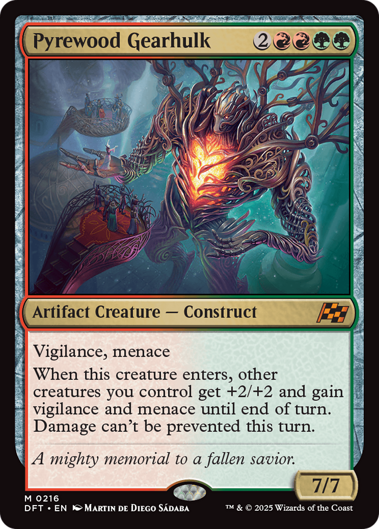 Pyrewood Gearhulk - Mythic Artifact Creature — Construct card from Aetherdrift