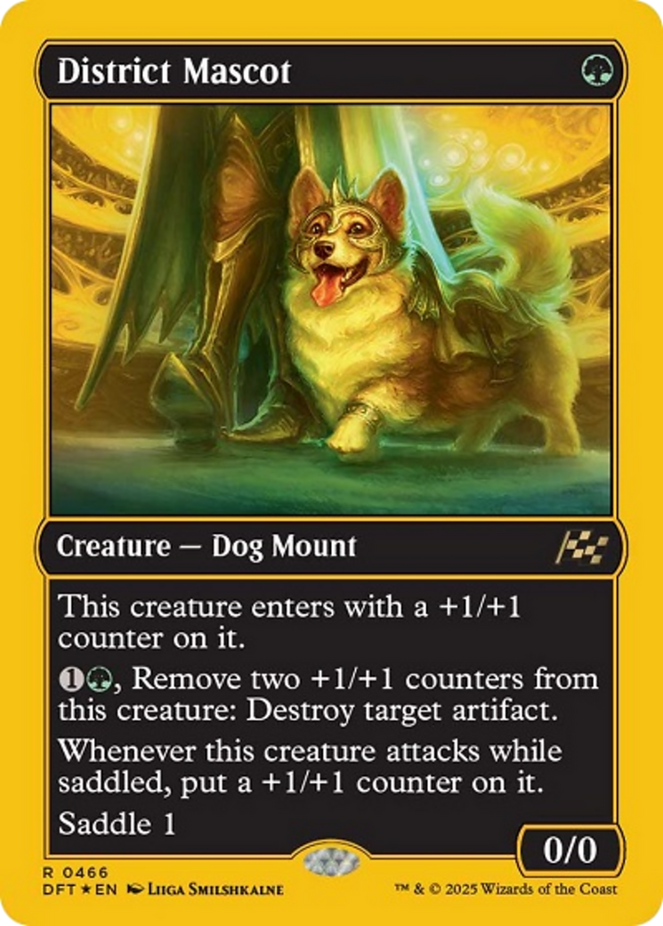 District Mascot - Rare Creature — Dog Mount card from Aetherdrift