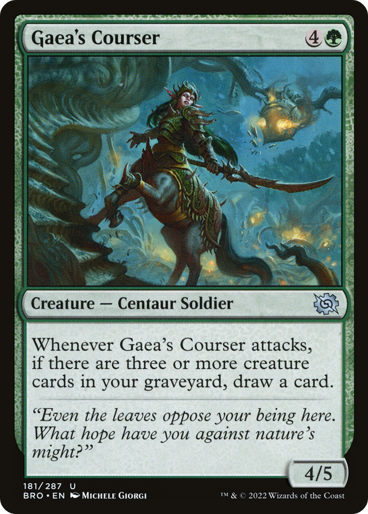 Gaea's Courser - Uncommon Creature — Centaur Soldier card from The Brothers' War