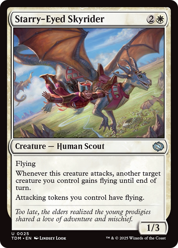 Starry-Eyed Skyrider - Uncommon Creature — Human Scout card from Tarkir: Dragonstorm