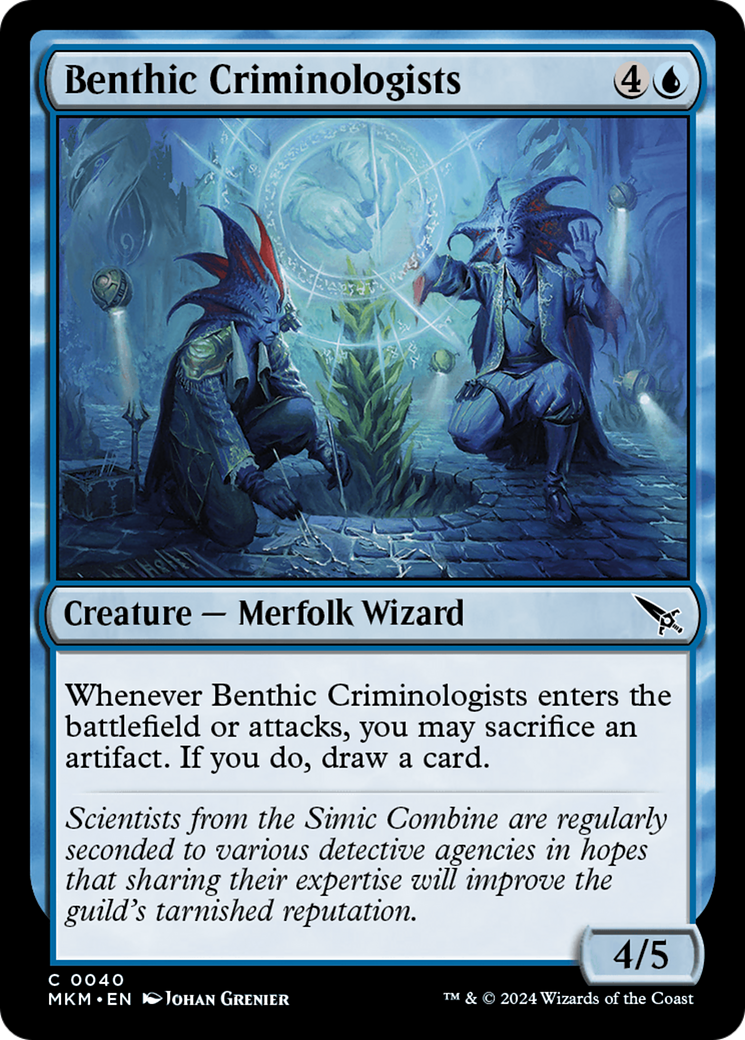 Benthic Criminologists - Common Creature — Merfolk Wizard card from Murders at Karlov Manor