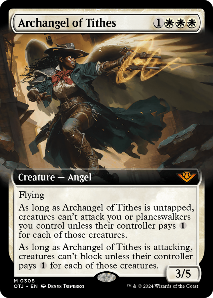 Archangel of Tithes - Mythic Creature — Angel card from Outlaws of Thunder Junction