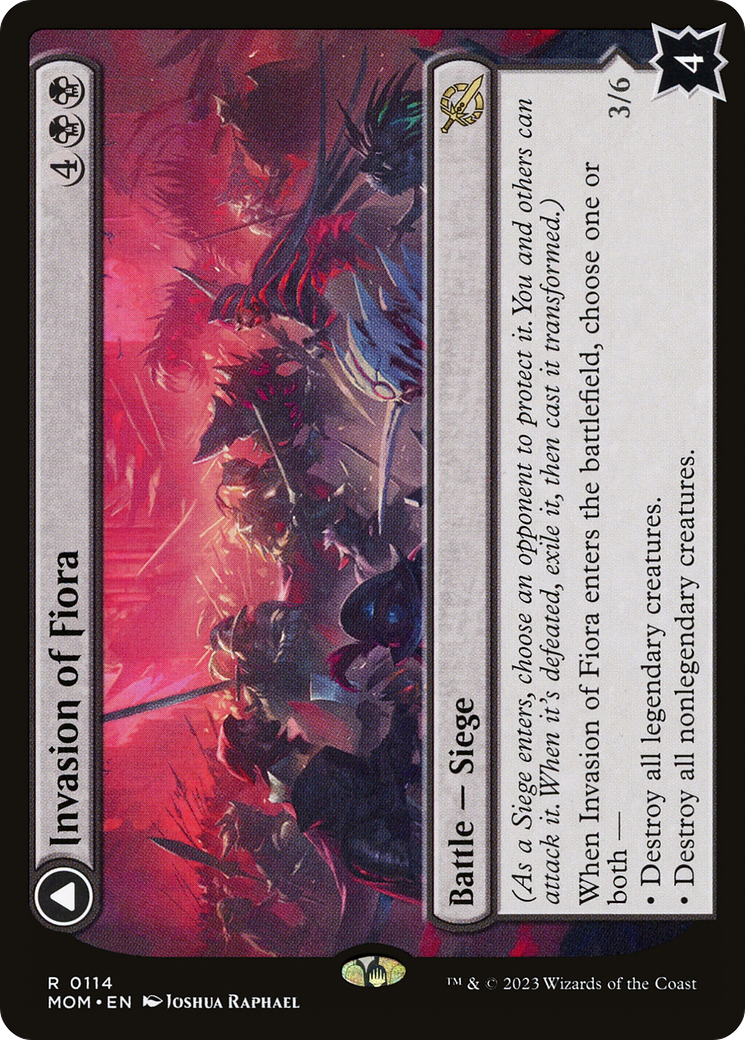 Invasion of Fiora // Marchesa, Resolute Monarch - Rare Battle — Siege card from March of the Machine