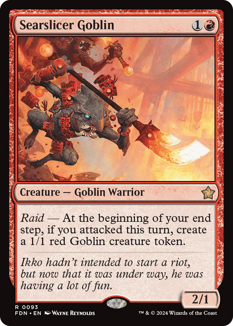 Searslicer Goblin - Rare Creature — Goblin Warrior card from Foundations