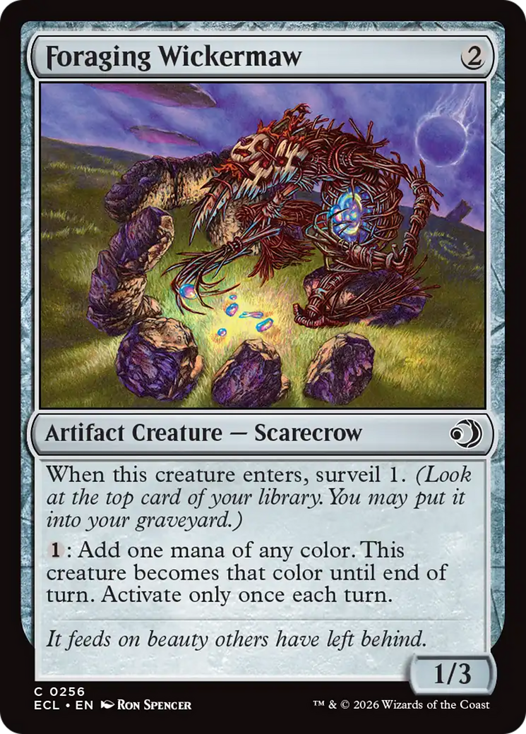 Foraging Wickermaw - Common Artifact Creature — Scarecrow card from Lorwyn Eclipsed