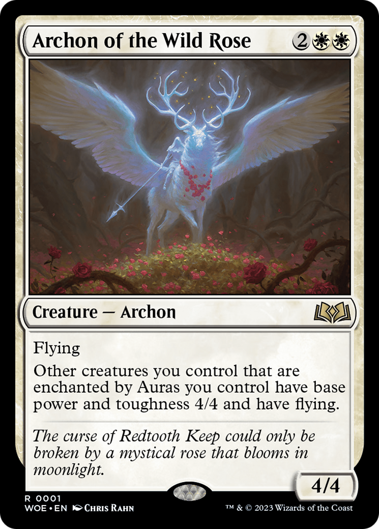 Archon of the Wild Rose - Rare Creature — Archon card from Wilds of Eldraine