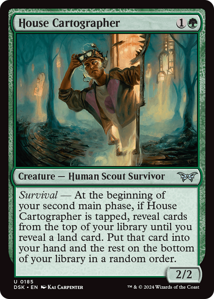 House Cartographer - Uncommon Creature — Human Scout Survivor card from Duskmourn: House of Horror