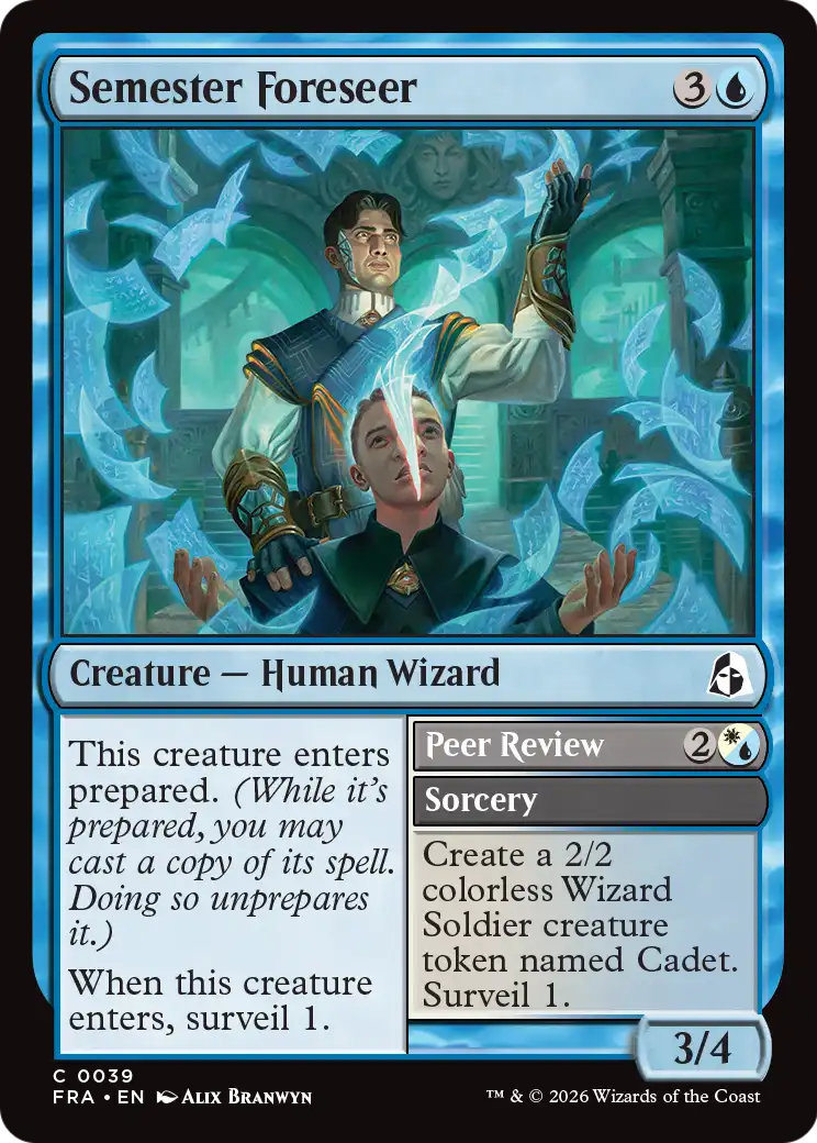 Semester Foreseer // Peer Review - Common Creature — Human Wizard card from Reality Fracture