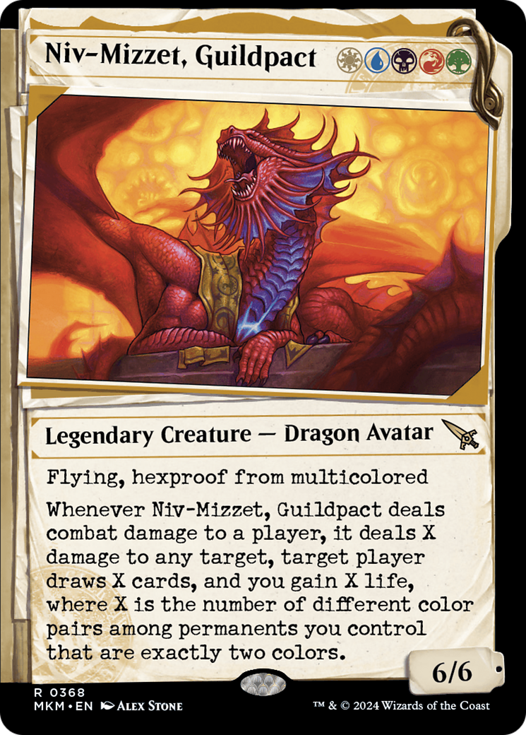 Niv-Mizzet, Guildpact - Rare Legendary Creature — Dragon Avatar card from Murders at Karlov Manor