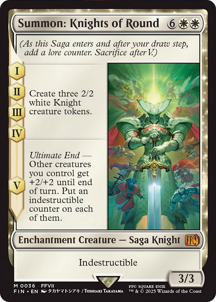 Summon: Knights of Round - Enchantment Creature — Saga Knight used in Selesnya main decks