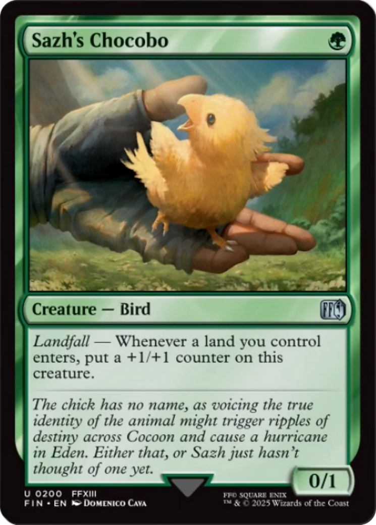 Sazh's Chocobo - Uncommon Creature — Bird card from Final Fantasy
