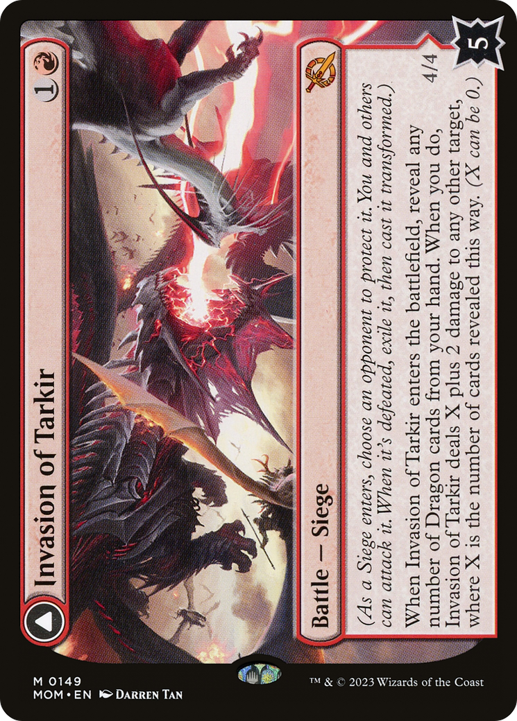 Invasion of Tarkir // Defiant Thundermaw - Mythic Battle — Siege card from March of the Machine