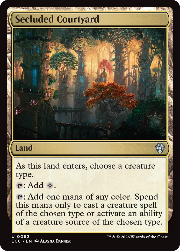 Secluded Courtyard - Uncommon Land card from Lorwyn Eclipsed Commander