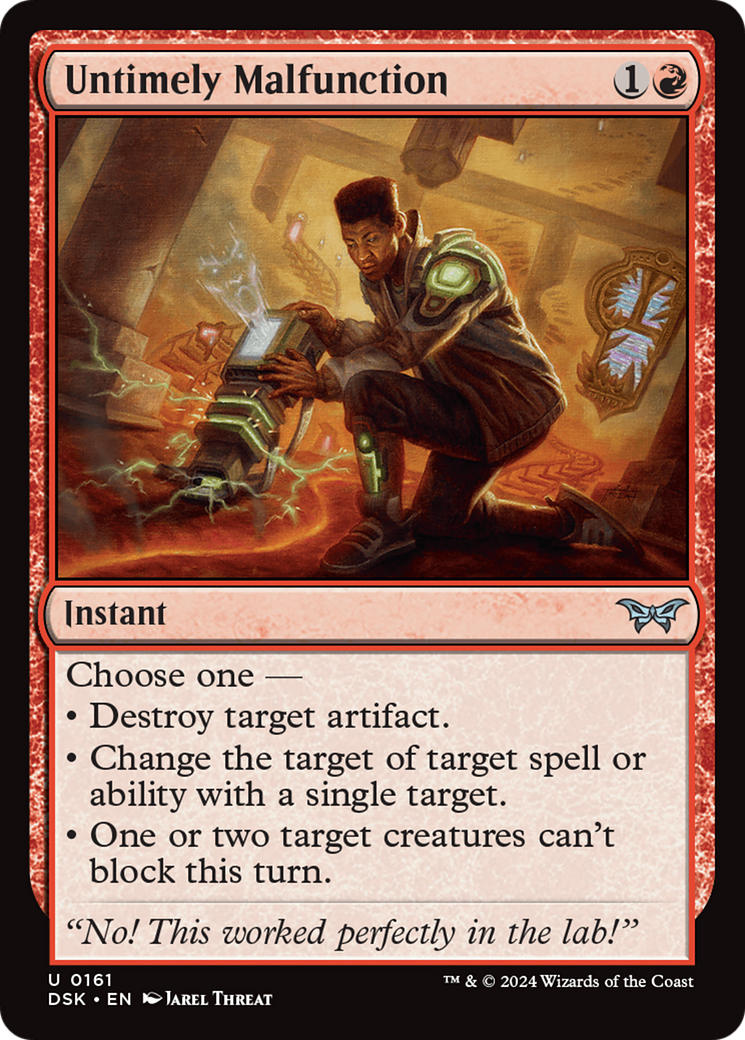 Untimely Malfunction - Uncommon Instant card from Duskmourn: House of Horror
