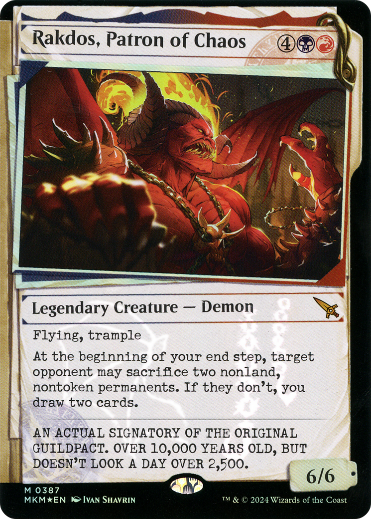 Rakdos, Patron of Chaos - Mythic Legendary Creature — Demon card from Murders at Karlov Manor