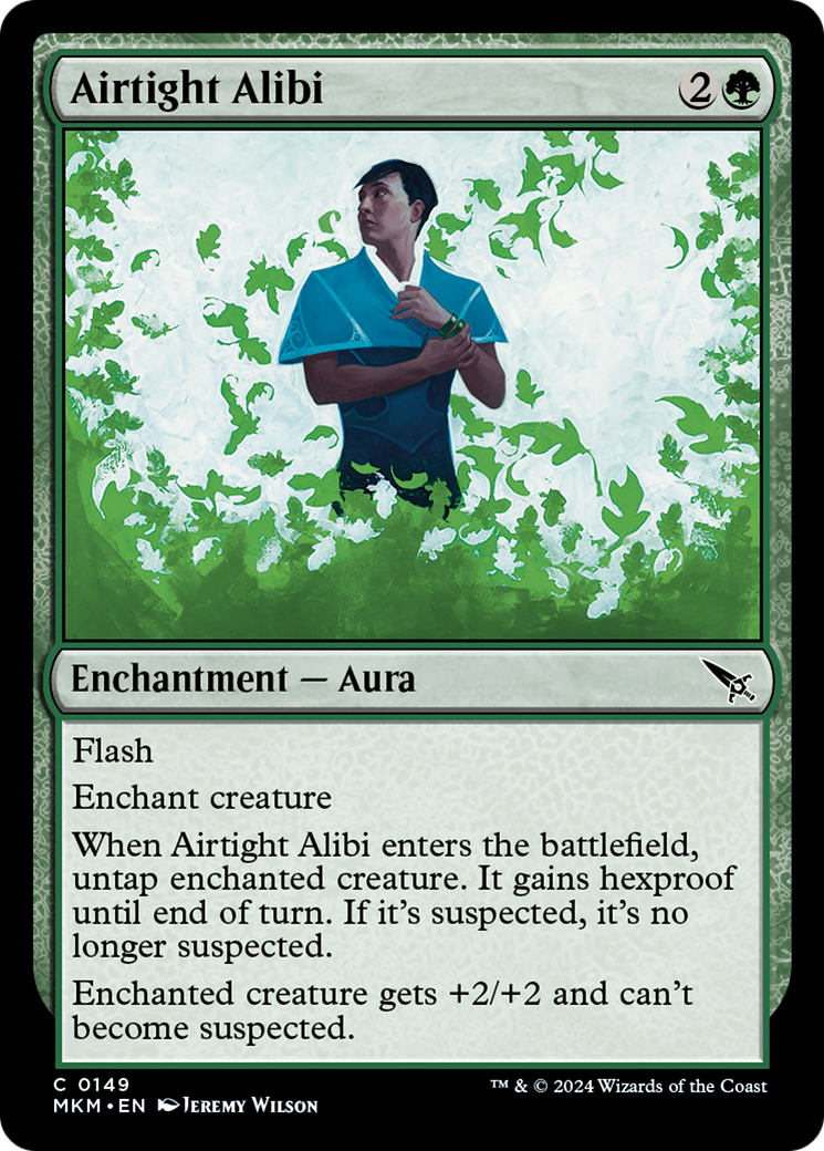Airtight Alibi - Common Enchantment — Aura card from Murders at Karlov Manor