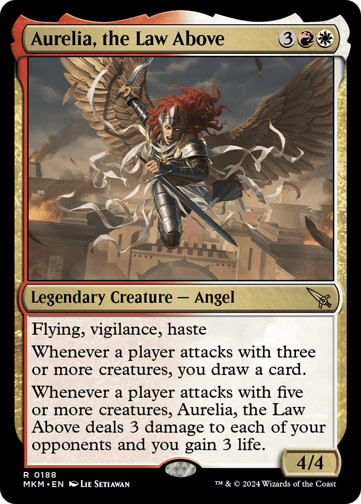 Aurelia, the Law Above - Rare Legendary Creature — Angel card from Murders at Karlov Manor