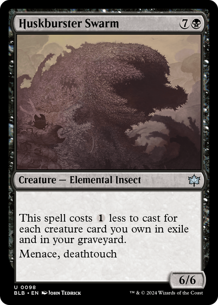 Huskburster Swarm - Uncommon Creature — Elemental Insect card from Bloomburrow