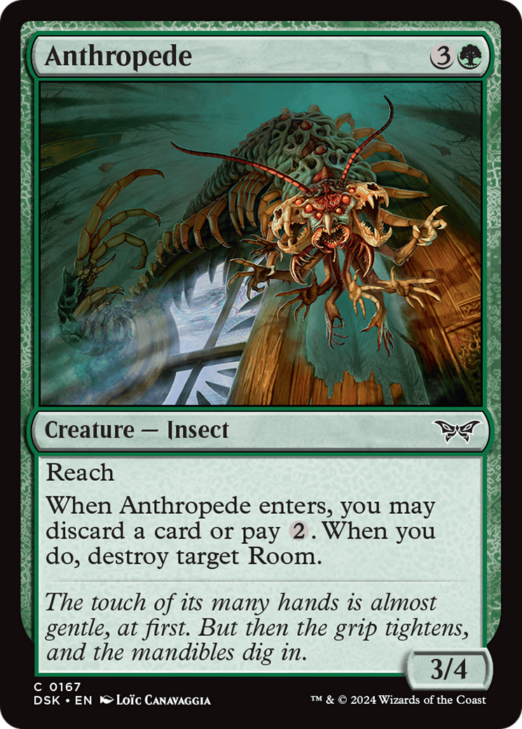 Anthropede - Common Creature — Insect card from Duskmourn: House of Horror