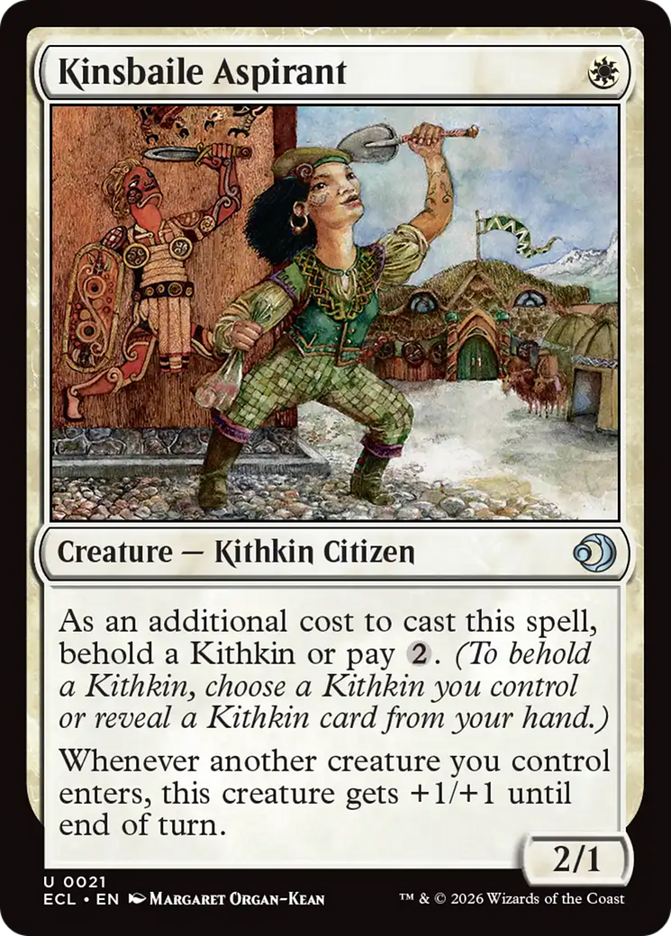 Kinsbaile Aspirant - Uncommon Creature — Kithkin Citizen card from Lorwyn Eclipsed