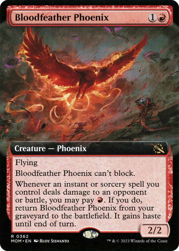 Bloodfeather Phoenix - Rare Creature — Phoenix card from March of the Machine