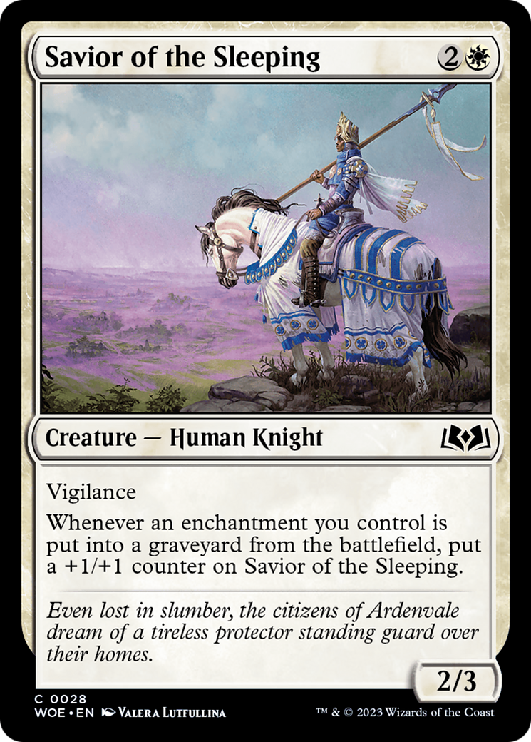 Savior of the Sleeping - Common Creature — Human Knight card from Wilds of Eldraine