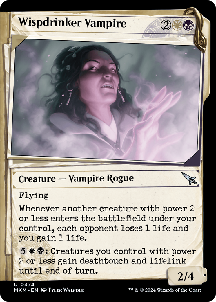 Wispdrinker Vampire - Uncommon Creature — Vampire Rogue card from Murders at Karlov Manor