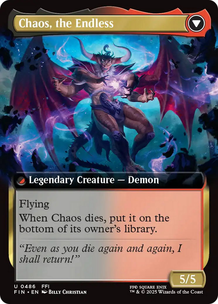Back face of Garland, Knight of Cornelia // Chaos, the Endless - Legendary Creature — Demon card