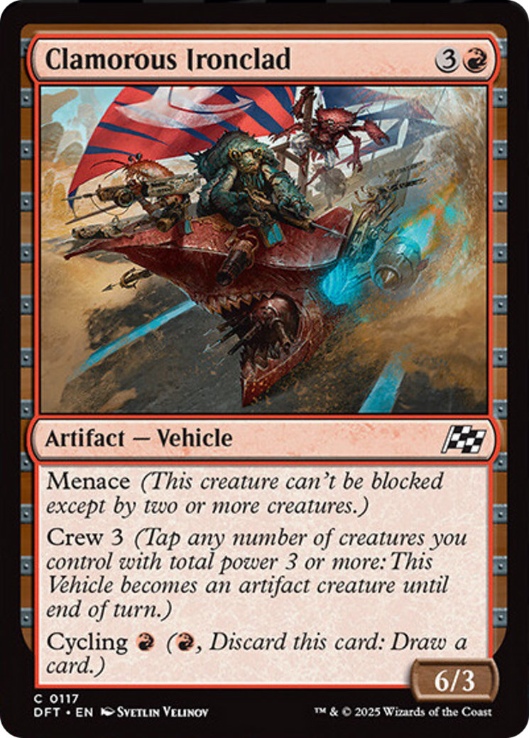 Clamorous Ironclad - Common Artifact — Vehicle card from Aetherdrift