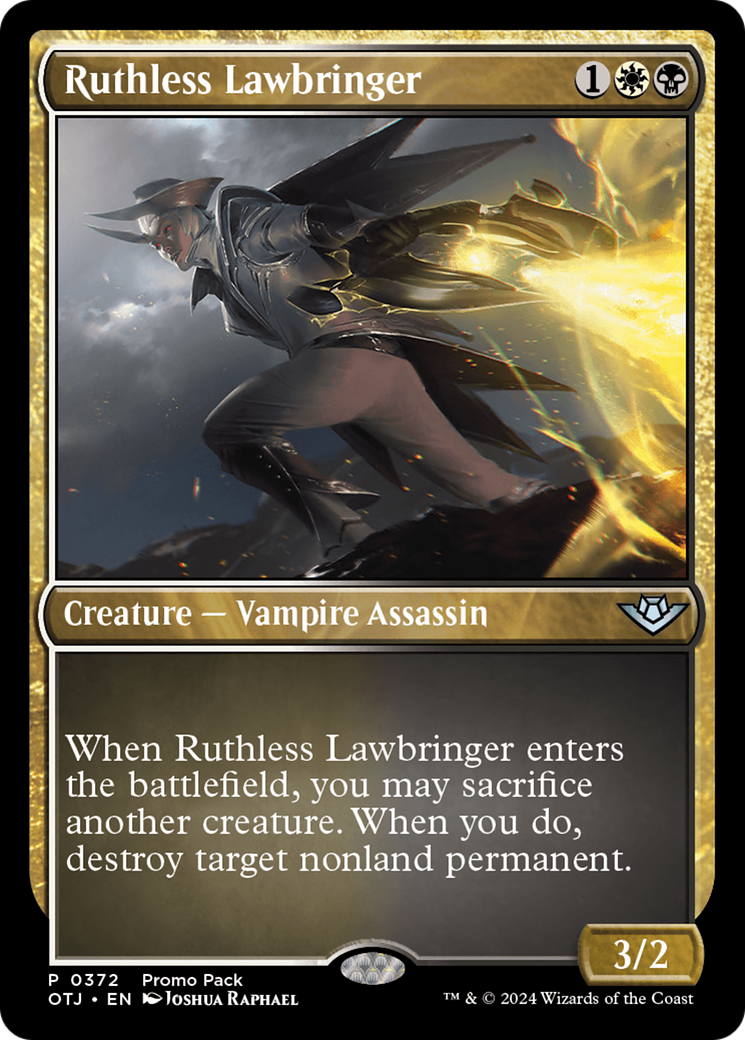 Ruthless Lawbringer - Uncommon Creature — Vampire Assassin card from Outlaws of Thunder Junction