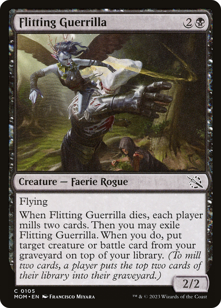 Flitting Guerrilla - Common Creature — Faerie Rogue card from March of the Machine
