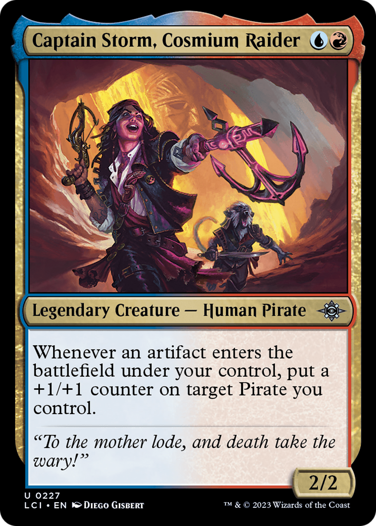 Captain Storm, Cosmium Raider - Uncommon Legendary Creature — Human Pirate card from The Lost Caverns of Ixalan