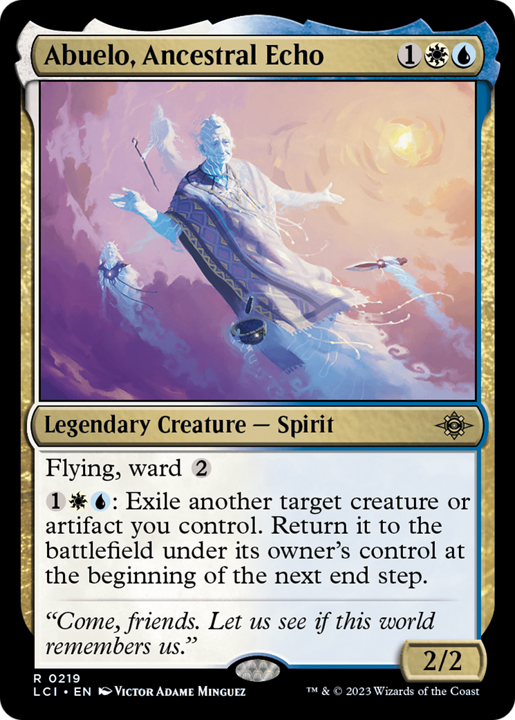 Abuelo, Ancestral Echo - Rare Legendary Creature — Spirit card from The Lost Caverns of Ixalan