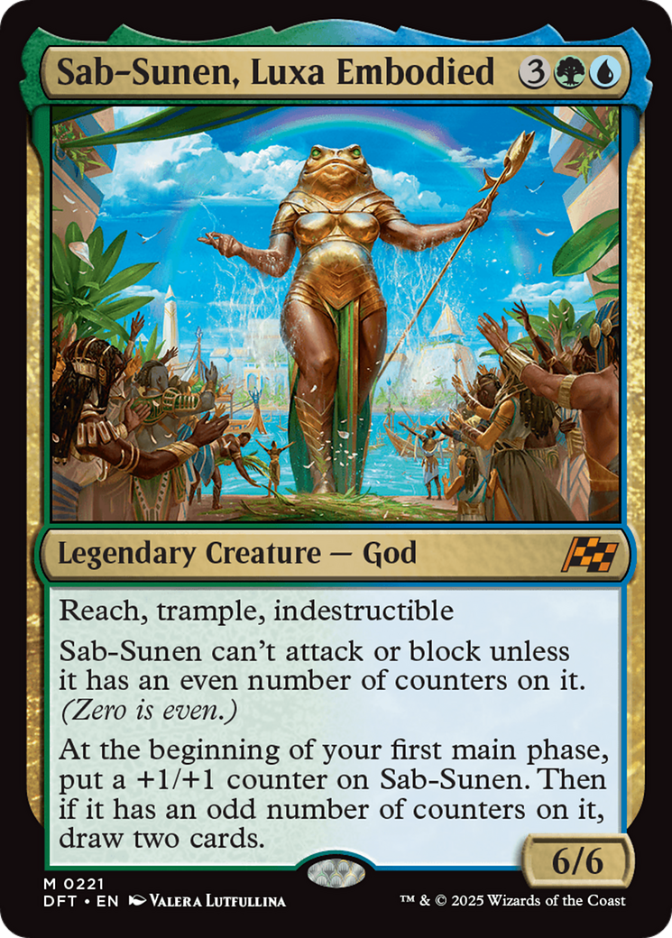 Sab-Sunen, Luxa Embodied - Mythic Legendary Creature — God card from Aetherdrift