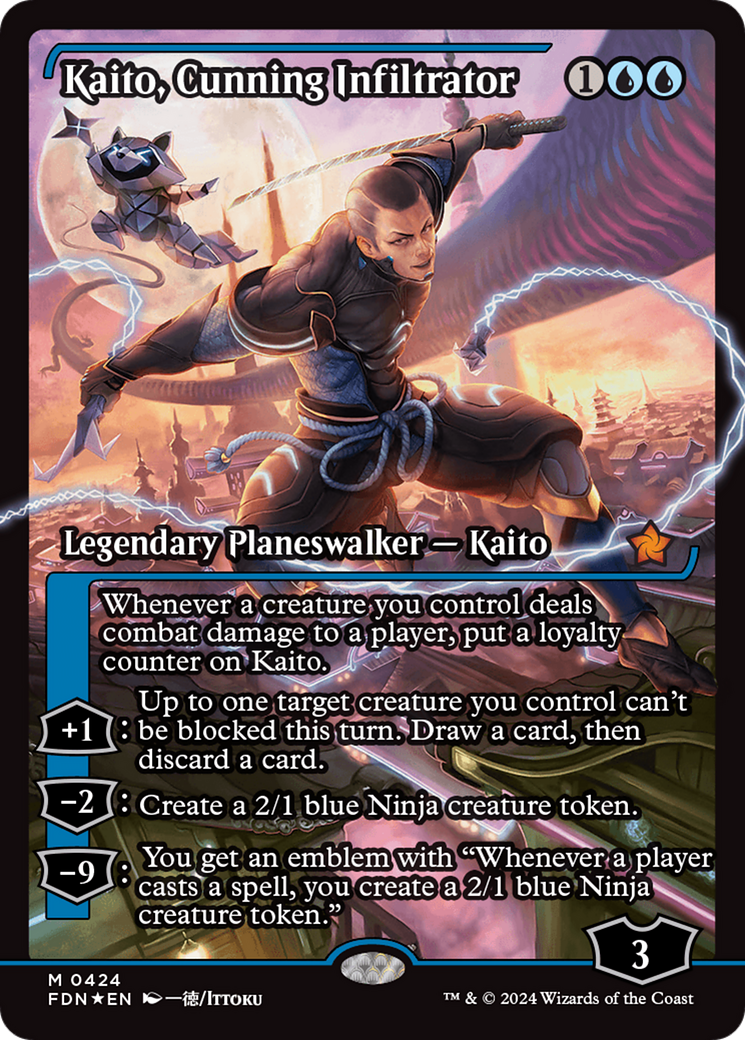 Kaito, Cunning Infiltrator - Mythic Legendary Planeswalker — Kaito card from Foundations