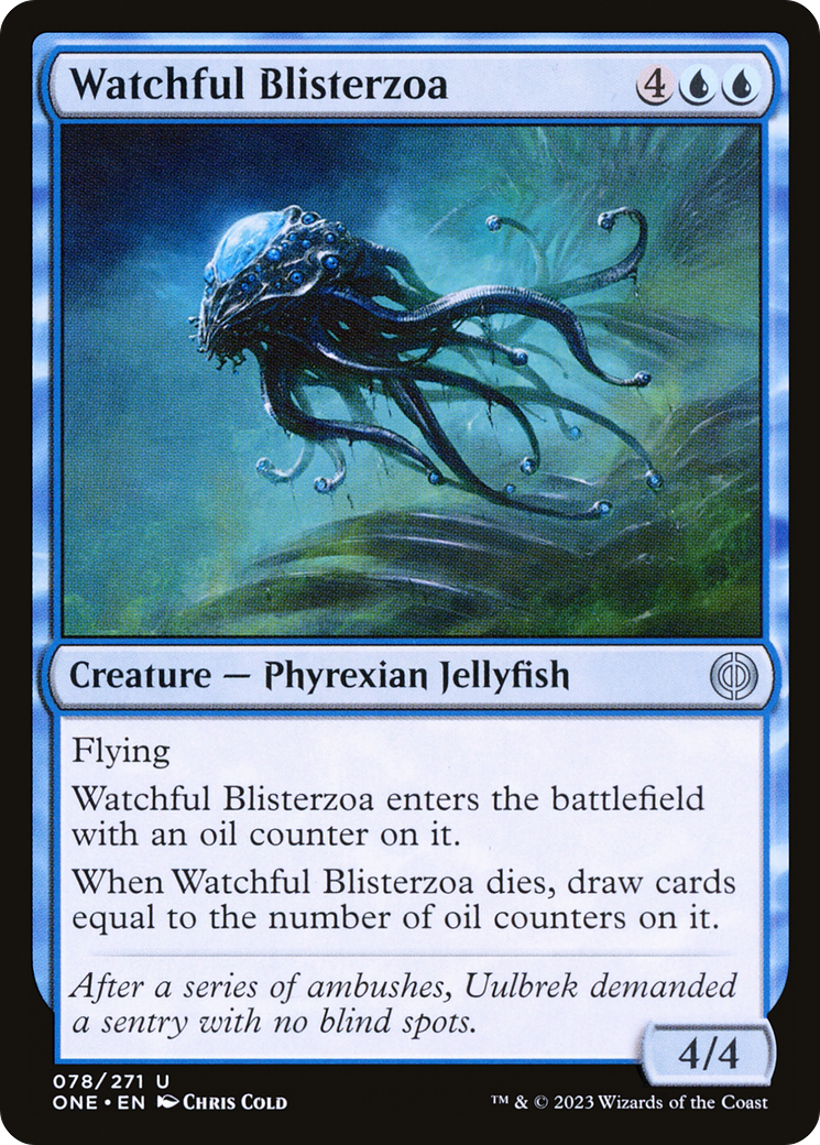 Watchful Blisterzoa - Uncommon Creature — Phyrexian Jellyfish card from Phyrexia: All Will Be One