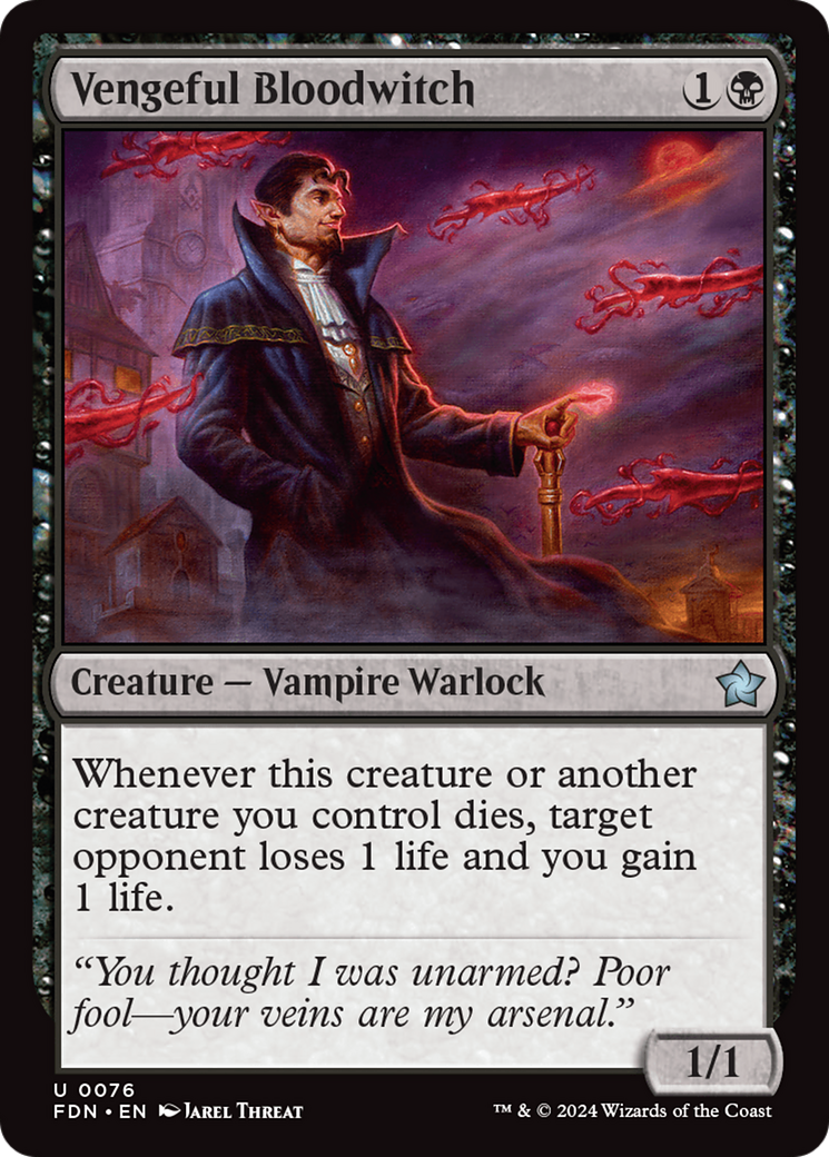 Vengeful Bloodwitch - Uncommon Creature — Vampire Warlock card from Foundations