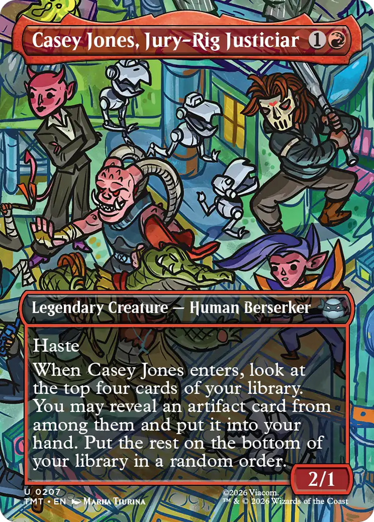 Casey Jones, Jury-Rig Justiciar - Uncommon Legendary Creature — Human Berserker card from Teenage Mutant Ninja Turtles